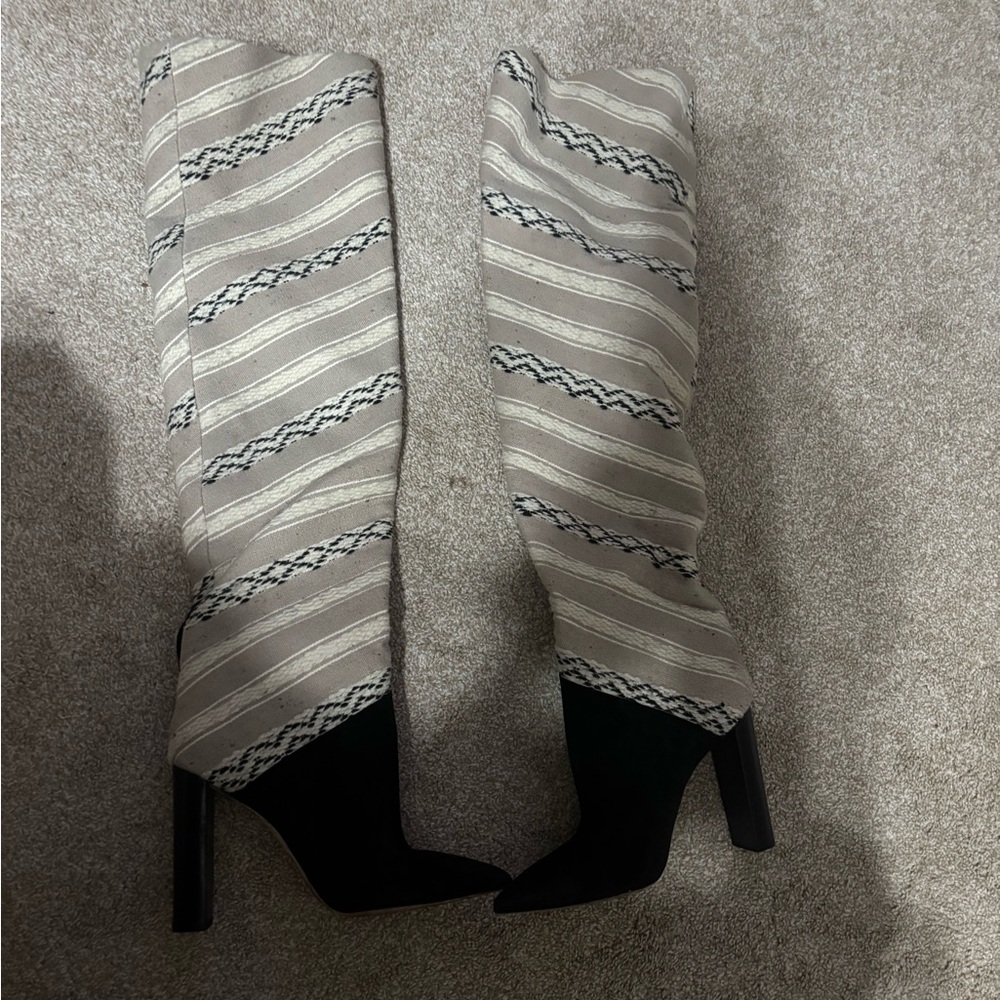 Stylish Black and Cream Women's Boots